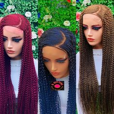 The Wigs Are Braided Tight, Well Trimmed With Elastic Band. They Are Light Weight With Good Finishing Braided Wig, Braids Wig, Elastic Band, Wig Hairstyles, Black Blue, Womens Hairstyles, Watermelon, Blue Black, Wigs