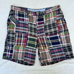 Polo Ralph Lauren Nwt Madras Shorts Men’s Size 36 Classic Fit 9” 100% Cotton Plaid Never Worn Stored In Smoke Free Environment Please Note Measurements As Shown Fitted Plaid Casual Shorts, Fitted Casual Plaid Shorts, Gingham Jacket, Nike Acg Jacket, Wear Store, Khaki Chinos, Red Nike, Red Blazer, Shorts Men