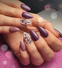 Alternative Nails Mauve Floral Nails, Alternative Nails, Summer Nails Bright, Beach Nails Art, Summer Nails Ideas, 2023 Beach, Nails Bright, Mauve Nails, Boho Nails