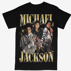 michael jackson t - shirt with michael jackson on the front and michael jackson on the back