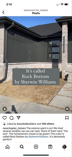 a house for sale with the words it's called rock bottom by sherwin williams