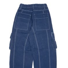 Item is in good used condition. >Size: W24 L28 >Waist Size: 24" >Inside Leg: 28" >Rise: 10" >Hem: 10" Blue Tapered Leg Cargo Pants With Pockets, Blue Tapered Leg Cargo Pants, Blue Tapered Leg Cargo Jeans With Pockets, Baggy Indigo Bottoms With Pockets, Blue Tapered Leg Cargo Jeans, Blue Mid-rise Cargo Pants With Hip Pockets, Blue Utility Cargo Jeans With Tapered Leg, Mid-rise Blue Cargo Pants With Patch Pockets, Blue Mid-rise Cargo Pants With Patch Pockets