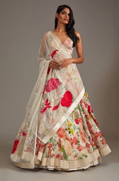 Rohit Bal-Ivory Digital Printed Lehenga Set-INDIASPOPUP.COM Lehengas For Bride, Blouse Lehenga, Designer Bridal Lehenga Choli, Bridal Lehenga Designs, Printed Lehenga, Designer Lehengas, Bridal Lehenga Collection, Lehenga Blouse Designs, Rohit Bal