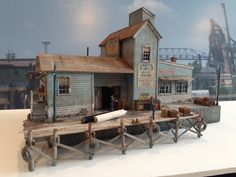 a model of a building on display in a museum