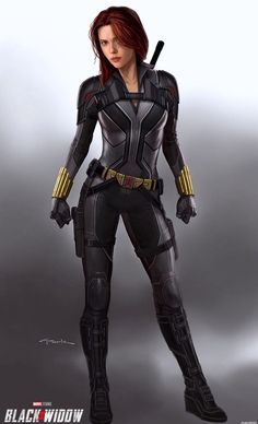 a woman dressed in black widow costume