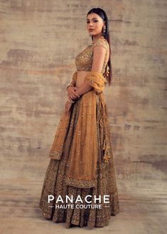 Gold Color Wedding Lehenga FARZIN Hand Embroidery Work, Net Lehenga, Color Wedding, Wedding Lehenga, Style Change, Gold Colour, Bridal Wedding Dresses, Style Statement, Embroidery Work