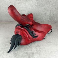 Tengu Mask, Oni Maske, Red Demon, Mask Wall Decor, Demon Mask, 3d Printing Materials, Mask Wall, Japanese Mask, Oni Mask