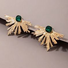 Length: 5 Cm Width: 3 Cm Gatsby Earrings, Prom Looks, Teal And Gold, Beach Travel, Style Earrings, Earrings Color, Art Deco Style, Jewelry For Women, Deco Style