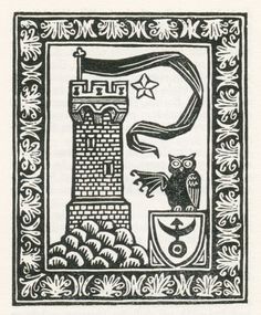 an image of a black and white drawing of a cat on top of a tower