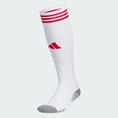 adidas Shop the Copa Zone Cushion 5 Over-the-Calf Socks - White at adidas.com/us! See all the styles and colors of Copa Zone Cushion 5 Over-the-Calf Socks - White at the official adidas online shop. Adidas Sports Socks With Logo, Adidas Breathable White Socks, Adidas White Breathable Socks, White Breathable Adidas Socks, Over The Calf Socks, Soccer Socks, Adidas Shop, Calf Socks, Adidas Online