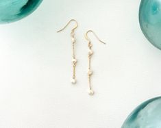 White Pearl Organic Earrings - Etsy Dainty Wire Wrapped Dangle Pearl Earrings, Organic Earrings, Earrings Etsy, White Pearl, Austin Tx, Pearl White, Etsy Earrings, Austin, Dangle Drop Earrings