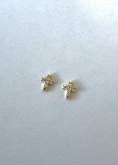 Cross Stud Earring - Layer Boutique Cross Earrings Studs, Luxe Jewelry, Stud Earring, Set Dress, Sale Items, Gold Plate, Plating, Stud Earrings, Sterling Silver