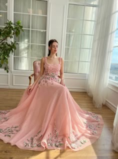 Fairyland Fantasy Gown | Teuta Matoshi Pink Fantasy Gown, Teuta Matoshi Wedding Dress, Pink Fantasy Dress, Fantasy Ballgown, Fairy Castles, Fuschia Pink Dress, Pink Tulle Gown, Pink Satin Gown, Tiny Items