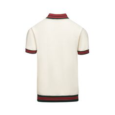 - Knitted Polo- 100% cotton yarn- Unlined- Regular fit- Machine washable Fabric & Care- Delicate Machine Wash at 30 degrees(86℉) with similar colors.- Iron inside out on low temperature.- Store flat.- Do not tumble dry.- Do not bleach. White Ribbed Polo Collar Top, White Ribbed Top With Polo Collar, White Casual Polo Sweater With Short Sleeves, White Casual Short Sleeve Polo Sweater, Summer Knit Polo Sweater With Ribbed Collar, Casual White Short Sleeve Polo Sweater, Casual Cream Collared Sweater, White Collared Ribbed Sweater, Winter Tops With Ribbed Collar And Short Sleeves