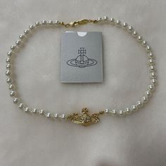 #ad Premium Vivienne Westwood Necklace Pearl Choker Gold IN BOX w/drawstring, Fashion Jewelry Vivienne Westwood Necklace Pearl, Vivienne Westwood Saturn, Saturn Pearl Necklace, Vivienne Westwood Necklace, Westwood Necklace, Small Heart Necklace, Vivienne Westwood Jewellery, Saturn Necklace, Saturn Earrings