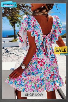 Beachside Dreaming Floral Mini Dress Summer Floral A-line Party Dress, Printed A-line Sundress For Beach, Multicolor Summer Holiday Dresses, Summer Vacation A-line Dress, Floral Print Dress For Garden Party Vacation, Summer A-line Floral Dress, Pink V-neck Dresses For Vacation, Beach A-line Sundress Mini Dress, Pink Vacation Party Dress