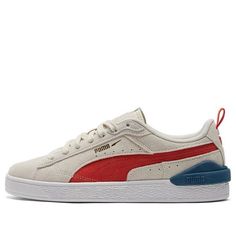 PUMA Suede Bloc 'Pristine Cherry Tomato' 381183-05 (SNKR/Skate/Casual/Unisex) Casual Skate Shoes With Cushioned Footbed, Casual Skate Shoes With Rubber Sole, Casual Skate Shoes With Vulcanized Sole, Casual Skate Shoes With Gum Sole, Casual Spring Sneakers With Red Sole, Casual Red Skate Shoes With Branded Insole, Casual Skate Shoes With Gum Sole For Spring, Red Casual Skate Shoes With Rubber Sole, Spring Casual Skate Shoes With Gum Sole