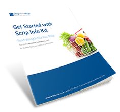 a book with the title get started with script info kit on it and an image of a shopping cart filled with fruits and vegetables