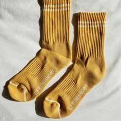 the comfiest calf-length sports-esque socks. 85% cotton / 13% polyester / 2% spandex one size fits most care instructions: machine wash Boyfriend Socks, Sports Socks, Sport Socks, We Wear, Signature Style, Chunky Knit, Distressed Jeans, Knitting Socks, Vintage Pink