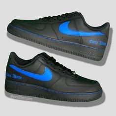 Royal blue Vlone custom on all black AF1's. Painted with water resistant and non cracking leather paint. Customizable Blue Sneakers For Streetwear, Custom Blue Sneakers For Streetwear, Blue Custom Sneakers For Streetwear, Custom Black Low-top Sneakers, Custom Black Sneakers For Sports, Custom Black Leather Sneakers, Black Waterproof Sneakers For Sports, Custom Leather Sneakers With Waterproof Paint For Streetwear, Custom Black Sneakers For Streetwear