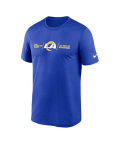 Enhance your Los Angeles Rams game day ensemble effortlessly by grabbing this Nike Horizontal Lockup Legend T-shirt. Printed Los Angeles Rams graphics across the chest help show your unwavering loyalty to the team. Nike Team Spirit T-shirt For Team Events, Nike T-shirt For Team Events With Team Spirit, Nike T-shirt For Team Events, Nike Moisture-wicking Fan Apparel T-shirt, Nike Short Sleeve Tops For Team Events, Nike Moisture-wicking T-shirt For Fans, Nike Team Name Tops For Team Events, Nike Tops With Team Name For Team Events, Nike Tops With Letter Print For Team Events