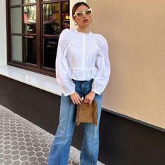 Style: Fashion Puff Sleeve Shirt Item Type: Tops Collar: O-Neck Clothing Length: Regular Closure Type: Button Fit Type: Slim Pattern Type: Solid Detail: Ruffle, Elastic Sleeve Style: Puff Sleeve Sleeve Length: Long Material: Polyester https://magpielivingdesign.myshopify.com/products/pocket-irregular-micro-mini-skirthttps://magpielivingdesign.myshopify.com/products/strapless-maxi-evening-dress https://magpielivingdesign.myshopify.com/products/bow-wrap-long-floral-skirt Size(IN/CM) Bust Length XS 31.50/80 50.00/127 S 33.07/84 50.39/128 M 34.65/88 50.79/129 L 36.22/92 51.18/130 Casual Fall Button-up Puff Sleeve Top, Casual Button-up Puff Sleeve Top For Fall, Casual Long Sleeve Puff Top With Ruffles, Casual Long Sleeve Puff Sleeve Top With Ruffles, Casual Puff Sleeve Top With Ruffles, Casual Long Sleeve Puff Sleeve Top For Work, Casual Long Sleeve Puff Top For Work, Casual Lantern Sleeve Puff Top For Work, Long Sleeve Puff Sleeve Top For Day Out