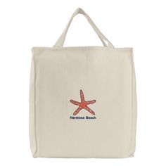 Starfish Orange Personalized Beach embroidered bag Summer Beige Bag With Embroidered Logo, Beige Embroidered Logo Bag For Summer, Summer Rectangular Bag With Embroidered Logo, Summer Tote Shoulder Bag With Embroidered Logo, Summer Shoulder Bag With Embroidered Logo, Tote Style, Embroidered Rectangular Canvas Beach Bag, Vacation Cotton Bag With Embroidery, Casual Embroidered Beach Bag For Vacation, Embroidered Cotton Vacation Bag