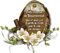 an easter egg with flowers and a cross