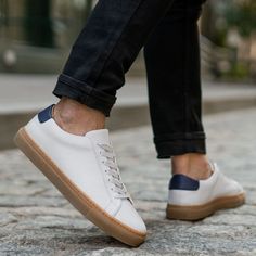 Men's Legacy Low Top In White x Navy Leather - Thursday Boot Company White Leather Sneakers For Everyday Use, Leather Sneakers With White Sole For Everyday, Top Gum, Thursday Boot Company, Americana Aesthetic, Navy Heels, Thursday Boots, Boot Companies, Sole Sneakers