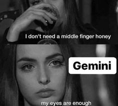 a woman with her hand on her face and the caption that says, i don't need a middle finger honey