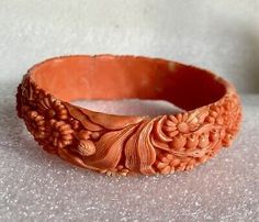 Vintage Celluloid Bangle Bracelet Carved Floral Design Vanilla Marbling | eBay Vintage Carved Bracelet For Wedding, Vintage Carved Bangle For Wedding, Vintage Carved Jewelry Bracelet, Vintage Carved Bracelet Jewelry, Collectible Carved Bangle Bracelets, Vintage Carved Cuff Bracelet For Gift, Carved Vintage Cuff Bracelet For Gifts, Dnd Jewelry, Wax Carving Jewelry