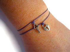 Lock and key charm wish bracelets.  Great for parties, couples, friends, weddings, showers, families..... Friendship Day Gifts, Couples Friends, Tiny Charm, Friendship Day, Wrist Wear, All I Ever Wanted, Lock And Key, Wish Bracelets, Irish Linen