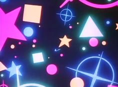 an abstract background with stars, circles and shapes