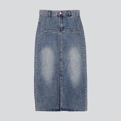 Introducing the 2023 Spring-Summer Collection ââ‚?the must-have street vibe long denim skirt with seam pockets and a high-rise fit. Crafted to be the perfect blend of aged appeal and modern chic. this unique piece offers the perfect touch of rebellious edge to your wardrobe.Why It's Your Next Wardrobe StapleIts bold vintage silhouette with a sleek lengthy fit. tall waist. and seam pockets are patterned to give you an effortlessly stylish look. Plus. the durable zipper and button closure ensures Trendy Mid-rise Denim Skirt With Pockets, Chic Dark Wash Denim Skirt With Pockets, Trendy High Waist Denim Skirt With Side Pockets, Trendy High-waisted Denim Skirt With Side Pockets, Trendy Light Wash Denim Skirt With Pockets, Chic Mid-rise Denim Skirt With Pockets, Denim Blue Midi Skirt With Pockets, Chic Denim Skirt With Pockets, Dark Wash High-waisted Skirt With Pockets