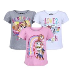 PRICES MAY VARY. Officially Licensed Paw Patrol Girls Clothes Dress Your Toddler Girl in This Cute and Fashionable Paw Patrol Nickelodeon Paw Patrol Chase, Rubble, Marshall, Skye and Everest 3 Pack Tee for Toddler. The Perfect Paw Patrol Girls’ Tops, Tees & Blouses Contains One Cozy Paw Patrol Skye and Everest “Love 2 Laugh” Print White Tee, One Cute Paw Patrol Skye “Ready To Fly” Print Gray T-shirt and One Stylish Pink Paw Patrol Chase, Rubble, Marshall, Skye and Everest “Think Happy Thoughts” Paw Patrol Skye And Everest, Pink Paw Patrol, 2t Girl Clothes, Paw Patrol Shoes, Skye And Everest, Paw Patrol Birthday Decorations, Paw Patrol Costume, Girls Fashion Tops, Paw Patrol Girl