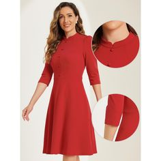 In a timeless classic design, this simple but elegant sheath dress adds to your choice for the upcoming seasons. Stylish and lightweight material easily shows your body curve and elongates your legs. Pair it with heels and you can build a retro elegant look. You can also add a coat/trench coat in fall and winter. Suitable for summer/autumn/spring and many occasions, such as Work, Office, Urban Casual, Coffee Shop, Daily, Date, Business, Formal, Weekend, etc. Ballet Dress, Body Curves, Business Formal, Midi Short Sleeve Dress, Women Midi, Women Maxi, Work Office, Office Work, Dress Red