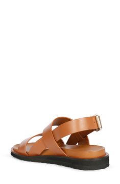 A rich leather upper adds timeless sophistication to strappy sandal fitted with an adjustable slingback strap for a customized fit. 1 1/4" heel Adjustable slingback strap with buckle closure Leather upper and lining/rubber sole Imported Adjustable Slingback Sandals With Buckle Closure, Formal Double Strap Sandals, Leather Sandals With Adjustable Strap, Adjustable Slingback Sandals With Heel Strap, Classic Summer Slingback Sandals With Buckle Closure, Modern Slingback Footbed Sandals With Adjustable Strap, Modern Strappy Leather Slingback Sandals, Double Strap Leather Sandals, Leather Open Toe Sandals With Strap