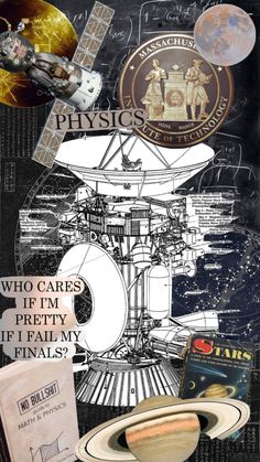 an image of the planets and other things on display in this collage with text that reads