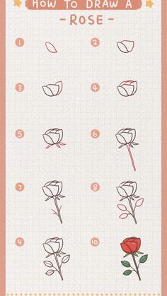 how to draw a rose step by step