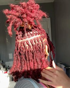 Cherry Red Locs, Dreadlocks Dyed, Loc Protective Styles, Locs Hairstyles For Women Short, Faux Locs Blonde, Locs Hairstyles For Women, Lock Hairstyles, Red Locs, Dreadlocks Hair Care