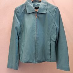 Brand New Never Worn Turquoise Motorcycle Style Jacket. Turquoise Outerwear For Work In Fall, Turquoise Long Sleeve Outerwear For Work, Turquoise Motorcycle, Motorcycle Style, Leather Jackets, Color Blue, Jackets & Coats, Leather Jacket, Jackets For Women