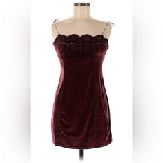 Absolutely Gorgeous Velvet Mini Dress From The Intimately Free People Line. So Cute, So Soft And Comfortable, And The Ties Over The Shoulders Add A Bit Of Whimsy To This Sweet, Elegant Dress. New With Tags Questions? Want Measurements? Don’t Hesitate To Ask! Red Sleeveless Mini Dress With Lace Trim, Burgundy Dress Short, Red Velvet Mini Dress, Girlfriend Clothes, Red Christmas Dress, Velvet Mini Dress, Red Lace Dress, Burgundy Dress, Mini Velvet Dress