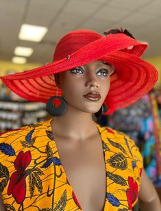 A nice classy way to wear a  Red Hat for the Spring or the Summer. This hat can be worn to the church or a wedding Rim 4 inches,in-depth 3.5 inches and circumference 24 inches . Don't delay order yours today. Adjustable Red Boater Hat For Beach, Fitted Red Hat With Curved Brim, Fitted Red Hats With Curved Brim, Fitted Boater Hat For Kentucky Derby And Beach, Chic Summer Beach Fascinator, Elegant Summer Bucket Hat, Brimmed Straw Hat For Races In Summer, Red Sun Hat For Kentucky Derby Vacation, Brimmed Straw Hat For Summer Races