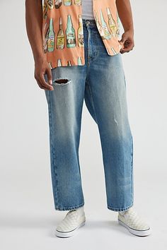 Cropped Skate Fit jeans by BDG. With a relaxed, '90s-inspired silhouette, these jeans feature wide leg openings with cropped hems for an authentic vintage feel. Made from 100% cotton BDG denim with classic 5-pocket styling, belt loops and a logo tag. Urban Outfitters exclusive. Features Cropped Skate Fit jean from BDG Distressed finish 5-pocket construction Zip closure UO exclusive Content + Care 100% Cotton Machine wash Imported Size + Fit Model in Vintage Denim Dark is 6’2.5" and wearing size Medium Wash Relaxed Fit Cropped Jeans For Streetwear, Relaxed Fit Medium Wash Cropped Jeans For Streetwear, Relaxed Fit Cropped Jeans With Tapered Leg For Streetwear, Relaxed Fit Cropped Tapered Jeans For Streetwear, Relaxed Fit Cropped Jeans In Medium Wash For Streetwear, Casual Faded Recycled Denim Flare Jeans, Cropped Leg Rigid Denim Flare Jeans For Streetwear, Spring Streetwear Cropped Rigid Denim Jeans, Cropped Rigid Denim Flare Jeans For Streetwear