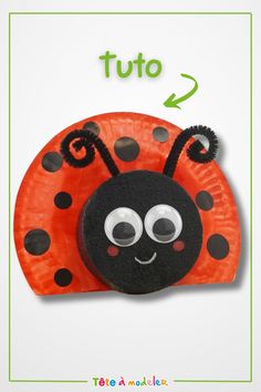 a paper plate with a ladybug on it and the words tuto above it