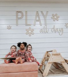 Let's spruce up your playroom with our 'Play All Day' sign.  Our sign comes in three different sizes 24 inches in width ( PLAY ) 40 inches in width ( PLAY ) 55 inches in width ( PLAY)  ** FLOWERS ARE NOT INCLUDED** here is the link for the flowers  https://www.etsy.com/listing/1217088082/wooden-wall-decor-wooden-flower-wall-art Finish comes in natural like the listing photo, or many different stain options.  Please note wood grain will be different per sign, all trees are unique with their grain Girl Playroom Decor, Playroom Signs Wall Decor, Kids Playroom Wall Ideas, Small Play Area In Living Room, Minimal Playroom, Where The Wild Things Play, Nursery Minimal, Loft Playroom, Baby Play Areas