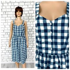 womens dress Gingham dress M check dress Babydoll dress cotton dress Plaid dress  beach dress summer dress sun  dress  6P height of the woman in the photo - 180 cm Please refer to photos for details of condition.  Condition: good vintage Measurements: Length: 104 cm/41" Bust: 96 cm/38" Waist: 74 cm/ 29" Hips: free Size: 8  M note The color on the pictures may vary due to monitor settings and light reflections. Ready to ship Please do not hesitate to contact with me for any questions. Thank you for shopping today! Casual Sundress For Summer Picnic, Plaid Summer Beach Dress, Summer Cotton Sundress With Embroidery, Cotton Sundress For Summer, Casual Plaid Dress For Beach, Summer Plaid Beach Dress, Summer Beach Plaid Dress, Gingham Plaid Sundress For Beach, Plaid Cotton Sundress For Vacation