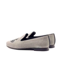 Ocean9 Wellington Slipon - Q by QS Black Linen Fabric, Custom Made Shoes, Black Slippers, Leather Artisan, Casual Shoe, Leather Slippers, Black Linen, Mens Slippers, Handmade Shoes