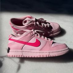 Nike Dunk Low Med Soft Pink/Pink Size 5 (Boys) Equivalent To Approx 6.5 In Women’s. Not Brand New! Has Light Wear Trendy Pink Sneakers With Boost Midsole, Pink High-top Custom Sneakers For Streetwear, Sporty Custom Pink Sneakers For Spring, Trendy Pink Low-top Sneakers, Pink Trendy Low-top Sneakers, Trendy Nike Custom Sneakers With Round Toe, Pink Custom Sneakers For Spring Sports, Sporty Pink Slip-on Skate Shoes, Trendy Pink Lace-up Sneakers