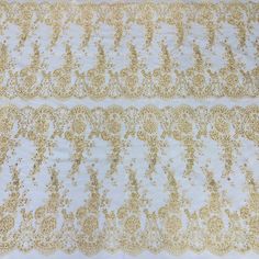 Introducing our luxurious Beaded & Corded lace fabric that is sure to take your special occasion to the next level! This high quality fabric is embroidered on 100% polyester net mesh and perfect for wedding dresses, evening gowns, quinceanera dresses, dance costumes, and more. It’s handmade with an array of stunning pearl or bead detailing that will elevate the beauty of the ensemble. From the Decorative Corded Lace to the Elegant Beaded Lace, this fabric is sure to bring a touch of elegance and Festive Lace Fabric With Pearl Embroidery, Festive Pearl Embroidered Lace Fabric, Elegant Embroidered Lace Fabric For Celebration, Elegant Festive Lace With Floral Embroidery, Festive Elegant Lace With Floral Embroidery, Elegant Floral Embroidered Lace For Festive Occasions, Elegant Gold Sequin Fabric With Floral Embroidery, Pearl Embroidered Lace Fabric For Ceremonies, Gold Lace Fabric With Pearl Embroidery